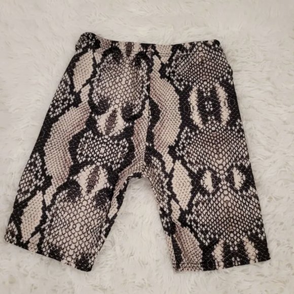 Women Summer Snake skin Print Shorts Casual Slim Fit Cycling Shorts Elastic - Picture 2 of 3